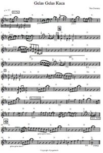 Sheet Music Gelas Gelas Kaca in D - Nia Daniaty