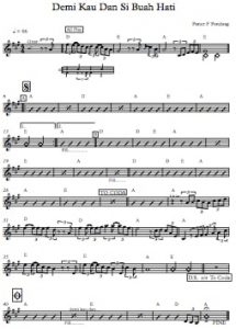 Sheet Music - Demi Kau Dan Si Buah Hati in A - Pance F Pondaag